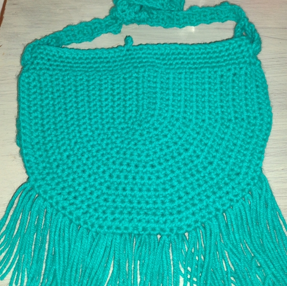 Handmade crochet Boho tassel purse - Picture 3 of 4